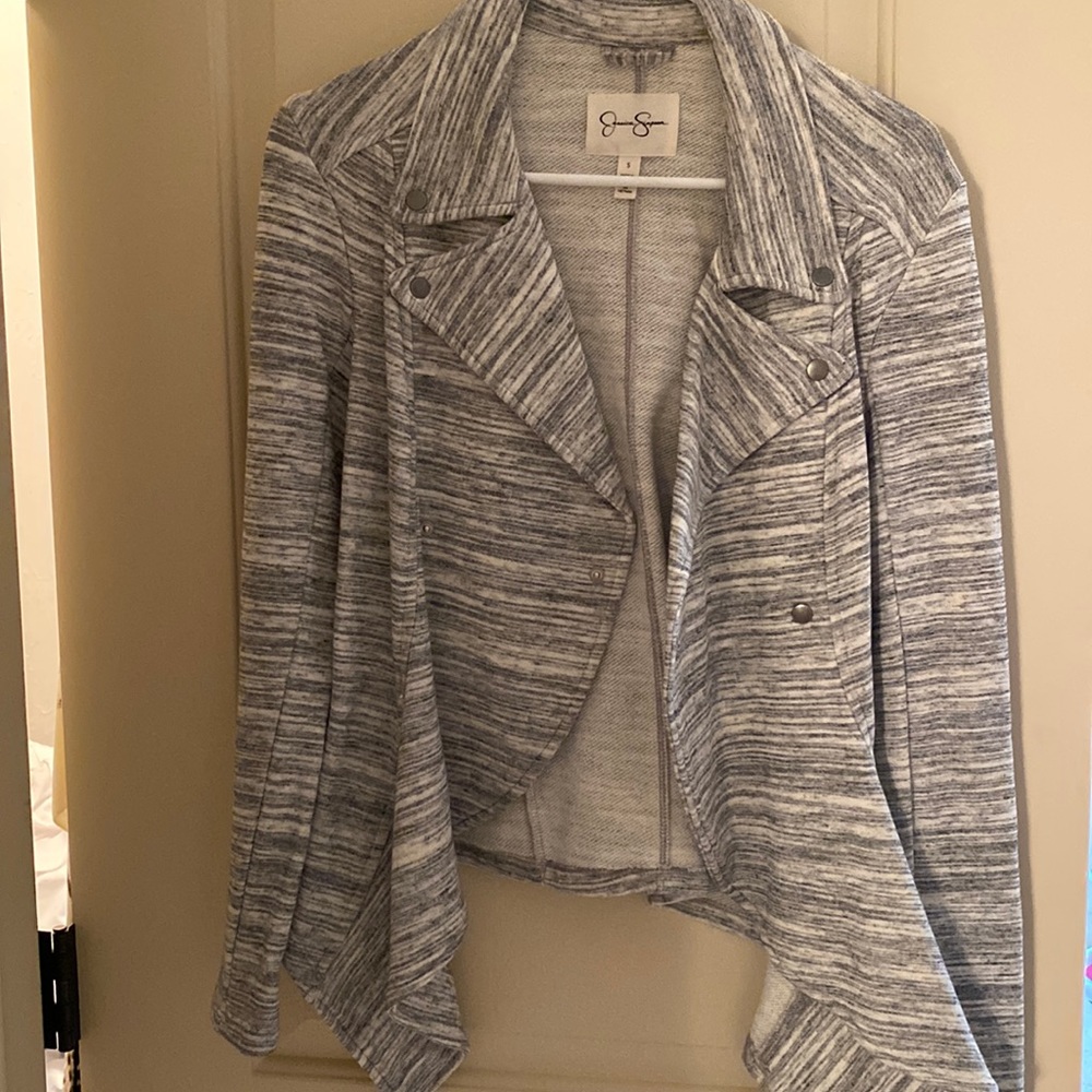 Jessica Simpson Grey blazer with large button accents